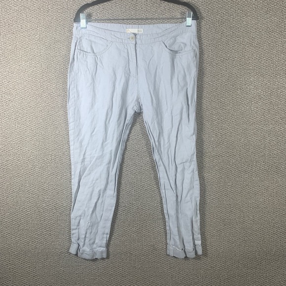Eileen Fisher Womens Pants Size 8 Gray Straight Leg Cropped Mid Rise‎ Pockets - Picture 1 of 10